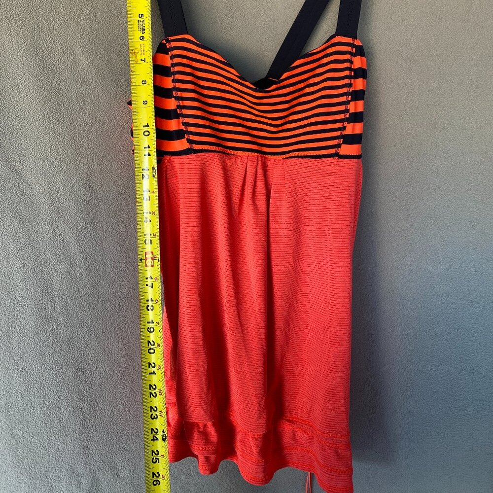 Lululemon No Limits Tank | Red & Black Stripe Flowy Racerback Built-In Bra Top - Picture 2 of 6